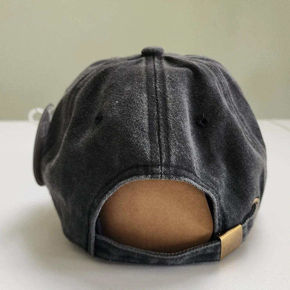 Ethos Club Caffeine Baseball‎ Cap One Size Washed Black 100% Cotton Dad Hat NWT